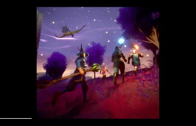Four players fighting a spectral dragon together, showing the co-op content